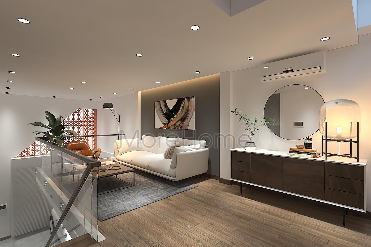 Thiết kế nội thất phòng khách nhà ống An Dương Tây Hồ 